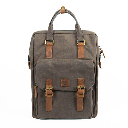 Juneau Vintage Gewaxte Rugzak - Kaki