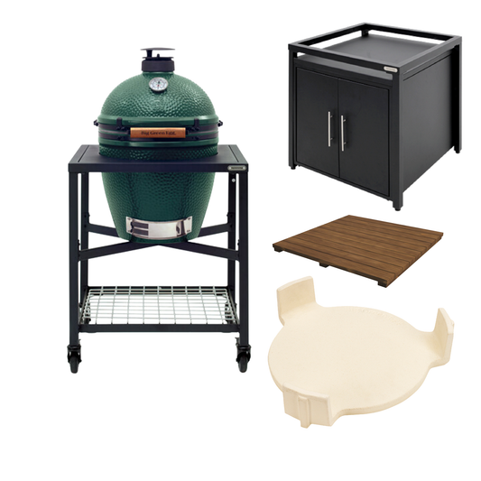 Big Green Egg XL in Egg Frame + Conveggtor + Expansion cabinet (incl. acacia insert)