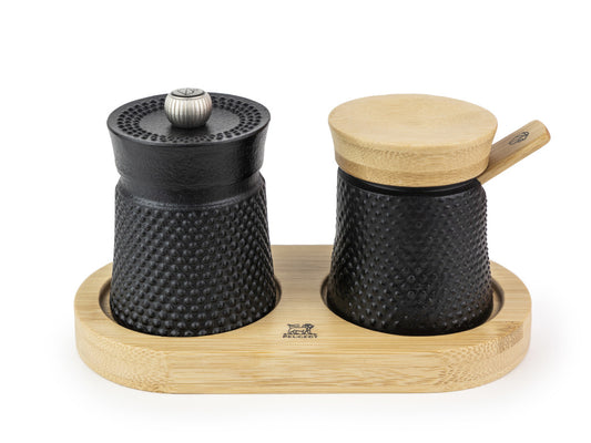 PEUGEOT BALI Pepermolen en Zoutvat Zwart 8 cm