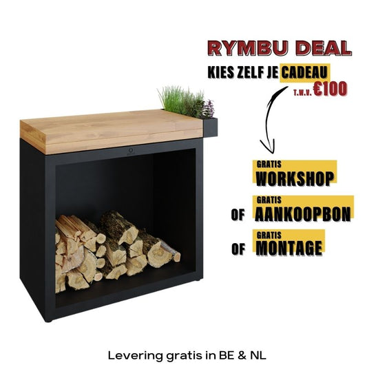 OFYR Butcher Block Storage 90 Black Teak Wood + zusätzliches Geschenk im Wert von 100 €