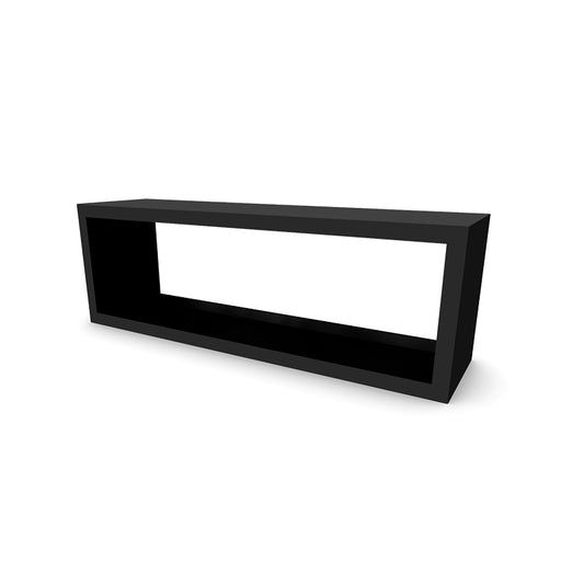 Coffret de rangement en bois Beltza noir - 50 x 150 cm