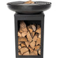 Matanzas Feuerschale Plancha BBQ mit Holzaufbewahrung